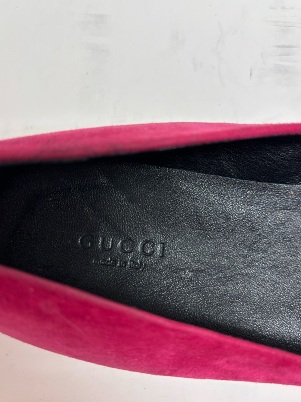 GUCCI FLAT SHOES SIZE 39.5 (APPROXIMATELY US 9) HOT PINK SUEDE - Picture 7 of 11